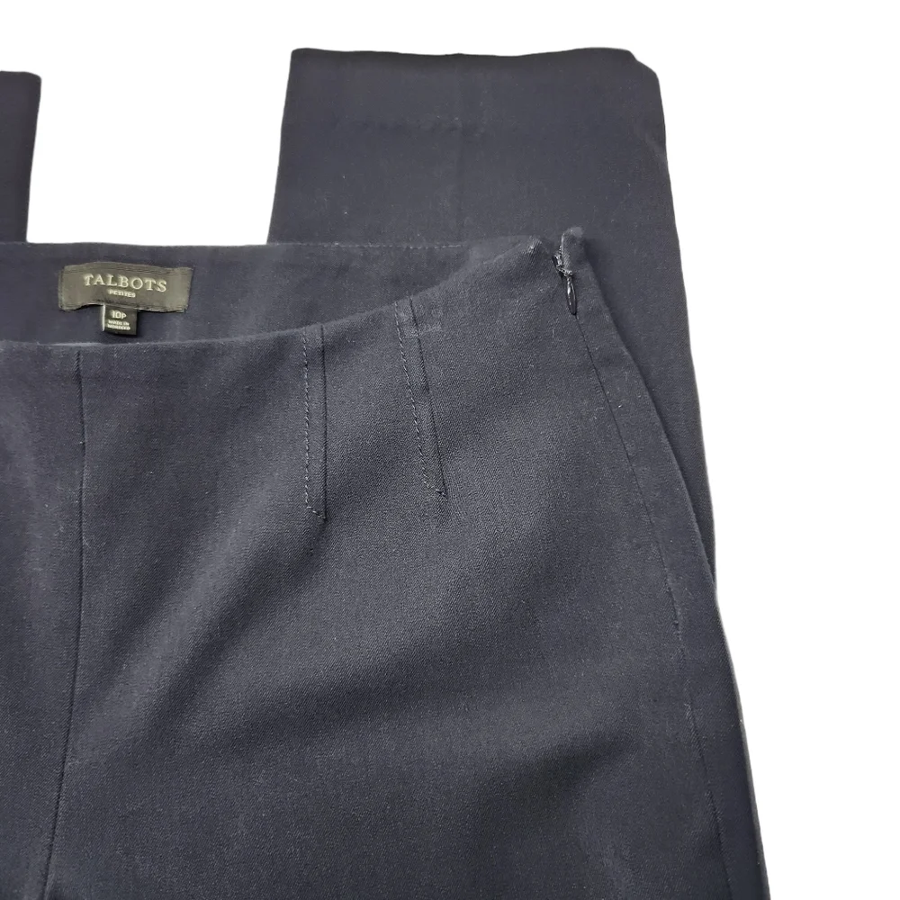 Talbots Pants Straight Leg High Waist Navy Blue, Size 10 Petite - Picture 5 of 14